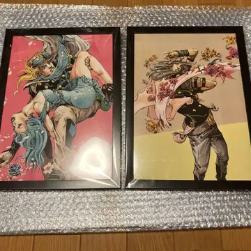 죠죠의 기묘한 모험 액자 포함 포스터 SBR 자이로 루시 꽃잎 2장 세트