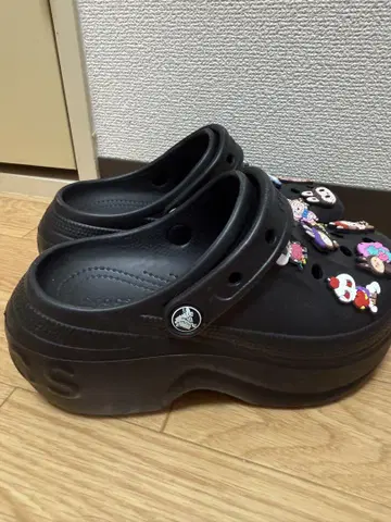Crocs 클로그 샌들 참 포함 6cm 늘어나는 M4 W6 22.5