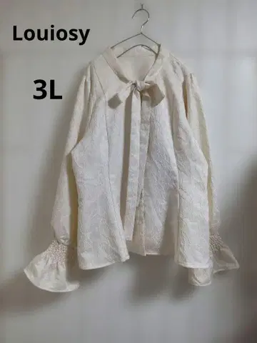 루오시 자카드 블라우스 빅 사이즈 3L 아이보리