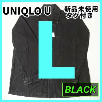 L [미사용 새상품] 유니클로 U 오버 사이즈 컬러 데님 자켓 블랙 4