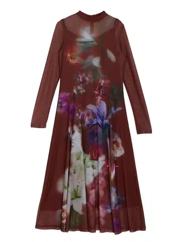 AMERI SMOKE FLOWER FLARE DRESS