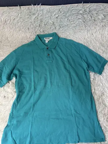 빈티지 Giorgio Armani 터콰이즈 피케 셔츠 M