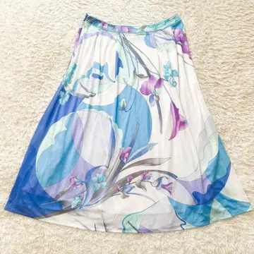 최근 레오나르 롱 스커트 칸칸 보타니컬