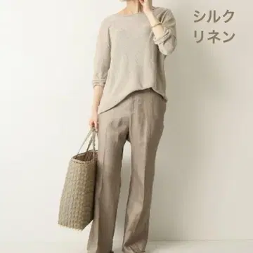 deuxieme class 실크 린넨 풀오버 니트