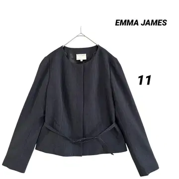 미사용품/EMMA JAMES/노카라 자켓/벨트 포함/오피스/출퇴근