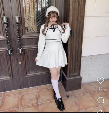 evelyn 바이컬러 플레어 OP 원피스