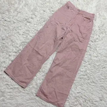 [ c6244 ] 데님 청바지 와이드 핑크