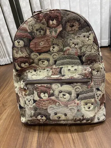 유메텐보 곰 무늬 백팩 고블랑 직조