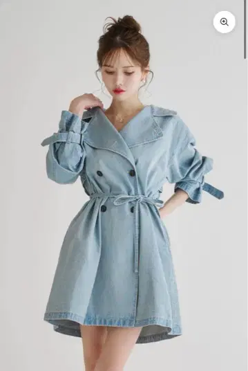 ETEREVE 라이트 블루 트렌치코트