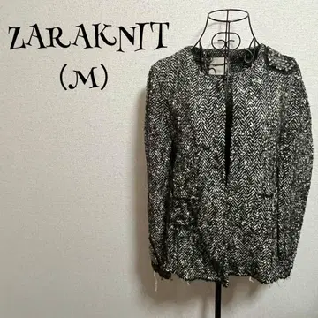 ZARAKNIT/자라 니트 (M) 자켓/블랙/화이트/비쥬 포함