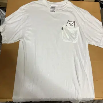 RIPNDIP 화이트 T셔츠 M 고양이 프린트