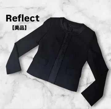 [ 새상품급 ] Reflect 트위드 노카라 자켓 세레모니 블랙 M