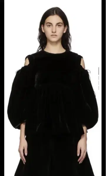블랙 벨벳 오프숄더 튜닉 cecilie bahnsen
