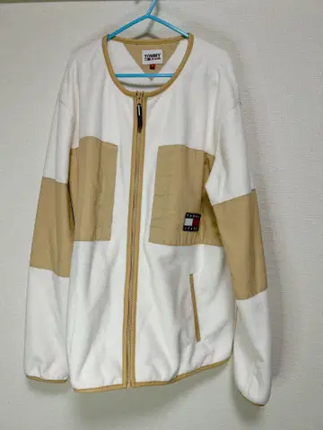TOMMY JEANS 화이트/베이지 플리스 자켓 M