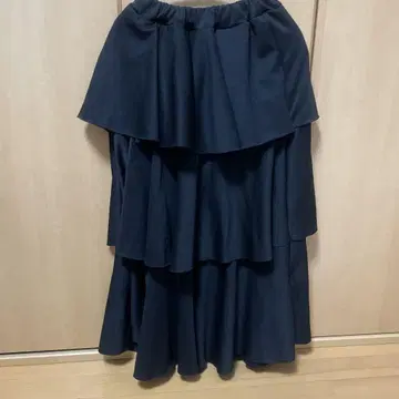 블랙 롱 플레어 스커트