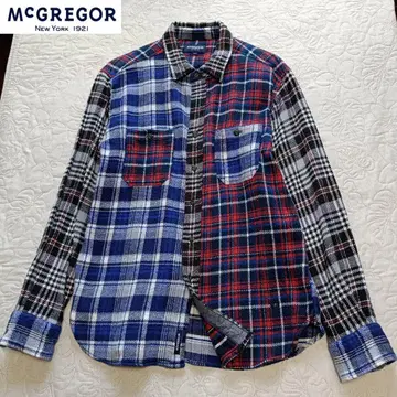 McGREGOR 플란넬 셔츠 클레이지 패턴 남녀 공용 L 자수