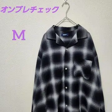 새상품 옴브레 체크 셔츠 M 퍼플 칼탑 스타일