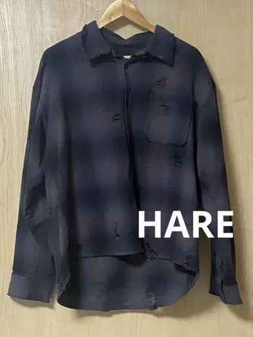 HARE 데미지 체크 플란넬 셔츠