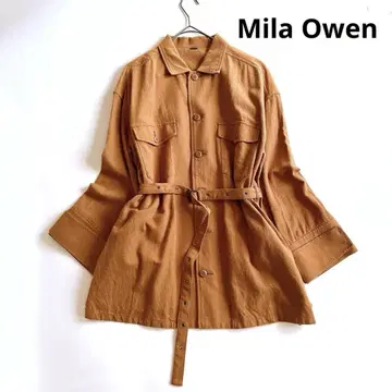 미라 오웬 Mila Owen 린넨 혼방 워크 셔츠 자켓 벨트 포함
