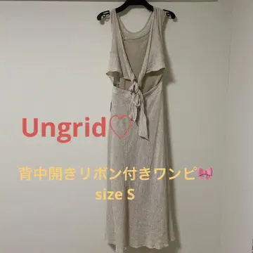 원피스 베이지 등} 열림 리본 Ungrid