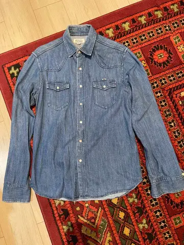 KITSUNE 데님 셔츠 블루