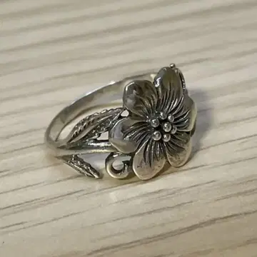 925 실버 꽃 모티브 반지