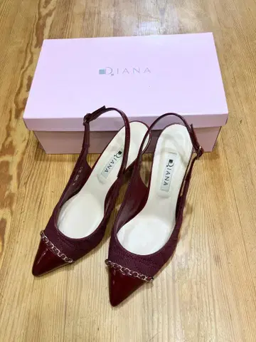 DIANA 체인 x 퀼팅 백 스트랩 슈즈 24.5