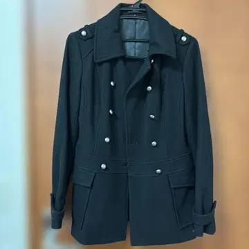 울 코트 블랙