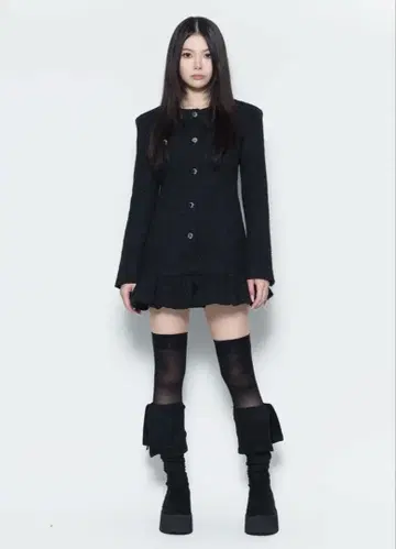 S tweed balloon dress mini theredthread