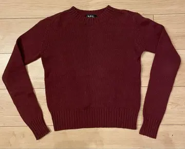 A.P.C. 버건디 크루넥 니트 XS
