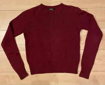 A.P.C. 버건디 크루넥 니트 XS
