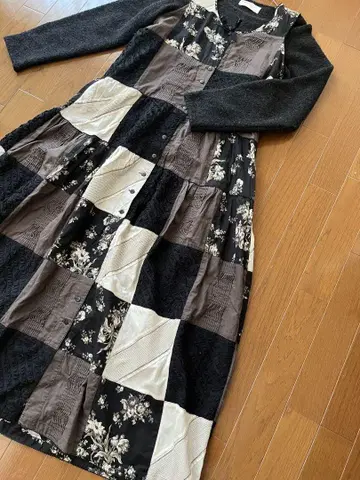 카네코 이사오/패치워크 모노톤 원피스