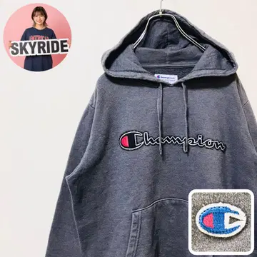 Champion 챔피온 후드티 자수 로고 C 로고 그레이 M 빅 루즈