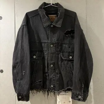 21ss doublet DAMAGED SILK DENIM JACKET