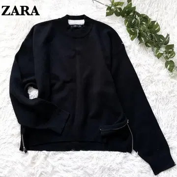 ZARA 블랙 니트 사이드 지퍼 루즈핏 M
