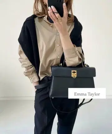 시착만 한 상품 Emma Taylor 펄 버튼 오버 사이즈 셔츠 베이지