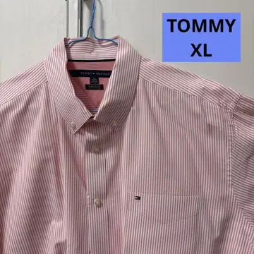 [ 새상품급 ] TOMMY HILFIGER 핑크 스트라이프 셔츠 XL