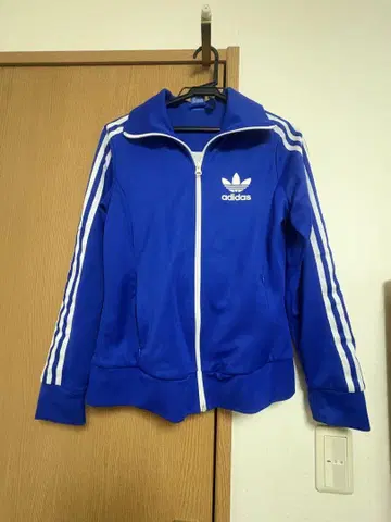 adidas 파랑 저지 3선 트랙 자켓