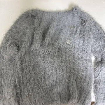 SIDE BUTTON SHAGGY 튜닉 그레이