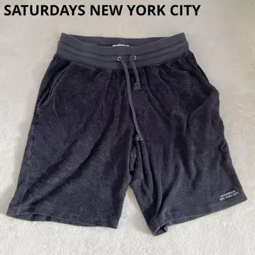 Saturdays NYC 하프 팬츠 숏팬츠 파일 원단 네이비 M 상당