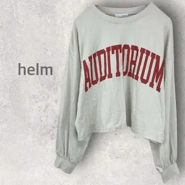 [ Helm ] 영문 롱 T셔츠 M 프린트 티셔츠 상의 사이드 슬릿 포함
