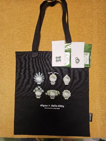 오사카 만박 한정판 Algae X Hello Kitty 토트백 핀 배지