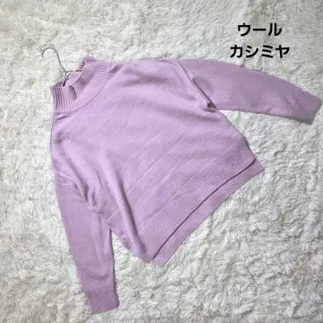 새상품급 휴먼 우먼 니트 긴팔 S 하이넥 울 캐시미어 핑크