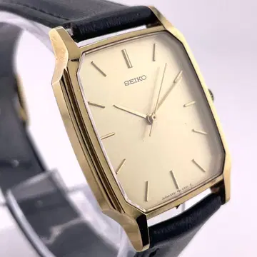[ 작동 ] SEIKO 남성용 손목시계 새상품 배터리 골드 쿼츠 스퀘어