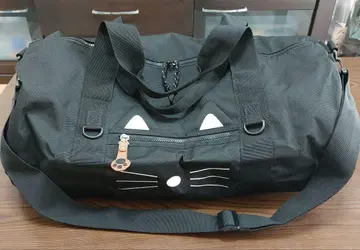 여행용 보스턴 백 고양이 디자인 블랙
