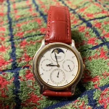쇼와 레트로 SEIKO 세이코 문페이즈 GMT 2침 드레스 워치