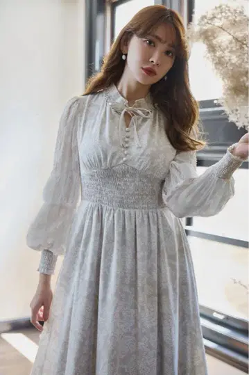 Herlipto Winter Floral Long-sleeve Dress