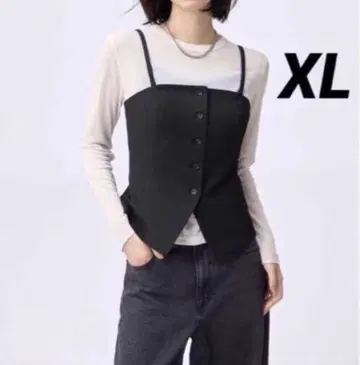 미사용 새상품 지유 프론트 버튼 뷔스티에 XL