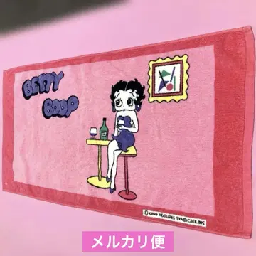 BETTY BOOP 베티 부프 페이스 타월 쇼와 레트로 핑크