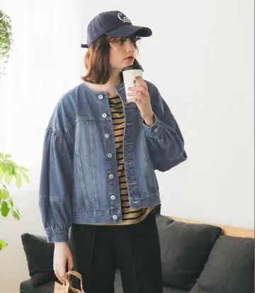 coca 볼륨 슬리브 데님 자켓 L